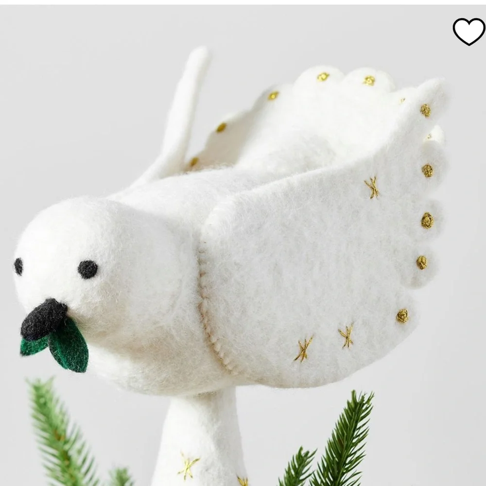 Pottery Barn Felt Dove Tree Topper